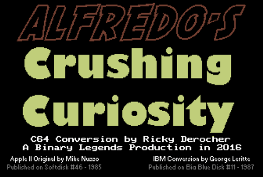 Alfredo’s Crushing Curiosity (2016, Ricky&nbsp;Derocher)