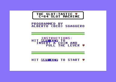The Slot-tastic C=64 Slot Machine – BASIC-coded slot&nbsp;simulation