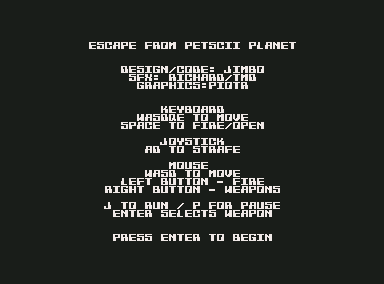 Escape From PETSCII Planet (2026, Jim Orlando)